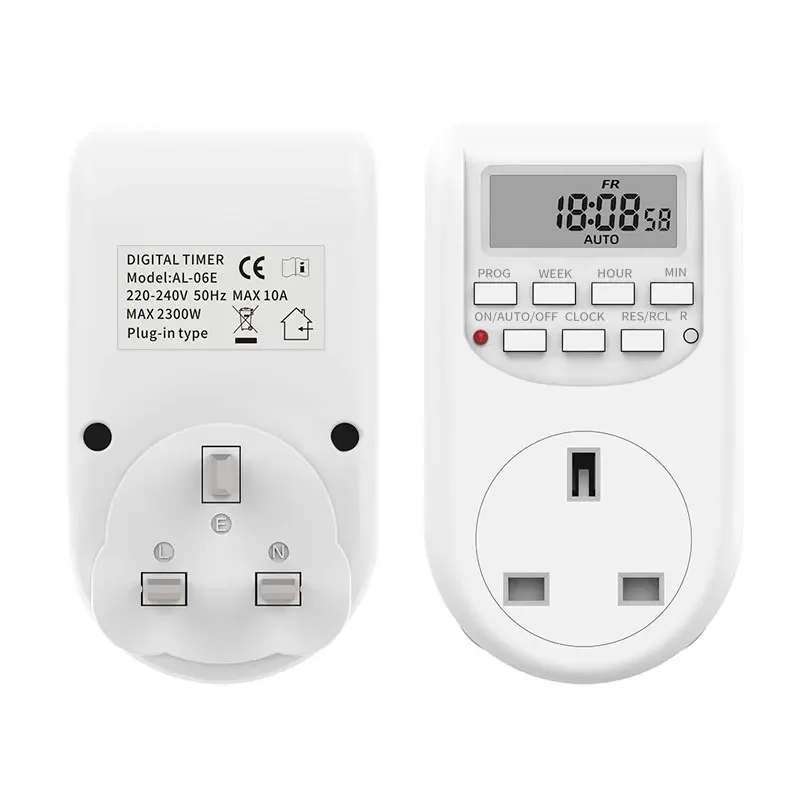 Britain Standard  Timer Socket, 24-hour CyCle Switch, LCD Display, 16 SetS of Timing