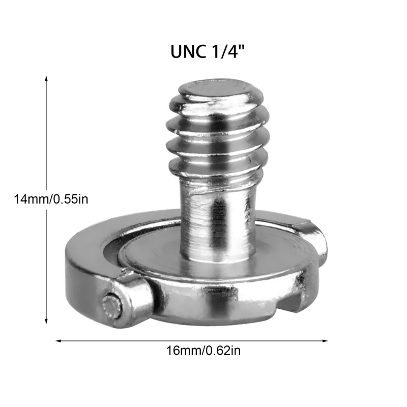 B04C-5 แพ็ค 1/4 นิ้วแผ่นยึดสกรู D-ring D เพลา QR สกรูอะแดปเตอร์ Mount สําหรับกล้อง DSLR ขาตั้งกล้อง Monopod QR