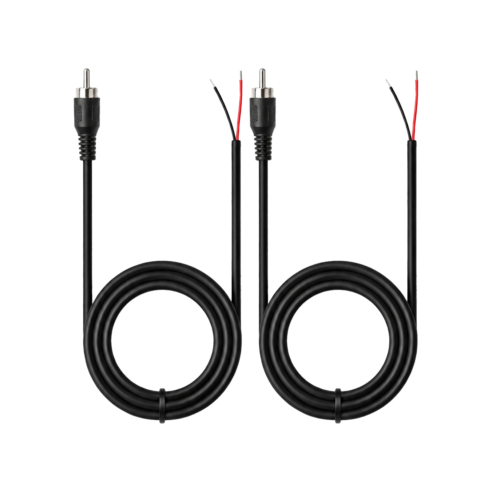 2 pçs 1m rca macho plug para fio nu extremidade aberta trança alto-falante de áudio subwoofer cabo hdtv ferramenta reparo para amplificador alto-falante tv