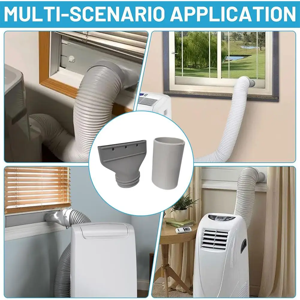 1/2 Stück 1,5 m Flachanschluss-Abluftkanal für mobile Klimaanlagen, Fensterkanal-Verbindungsrohr, Abluftsystem-Zubehör – Detail 12