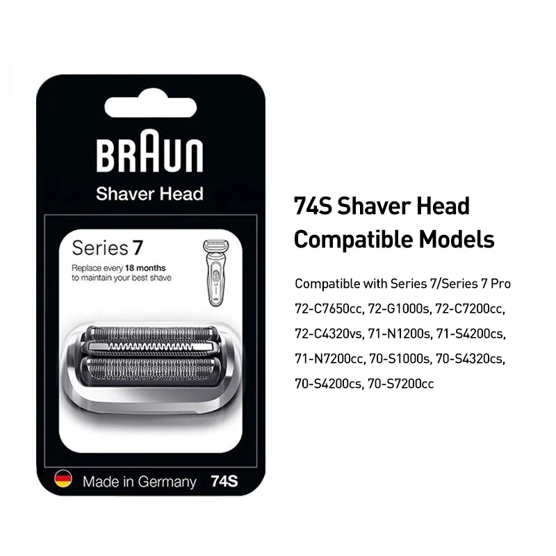 Бритвенная головка Braun 74S для бритв Braun Series 7 Series 7 Pro, замена лезвия электробритвы