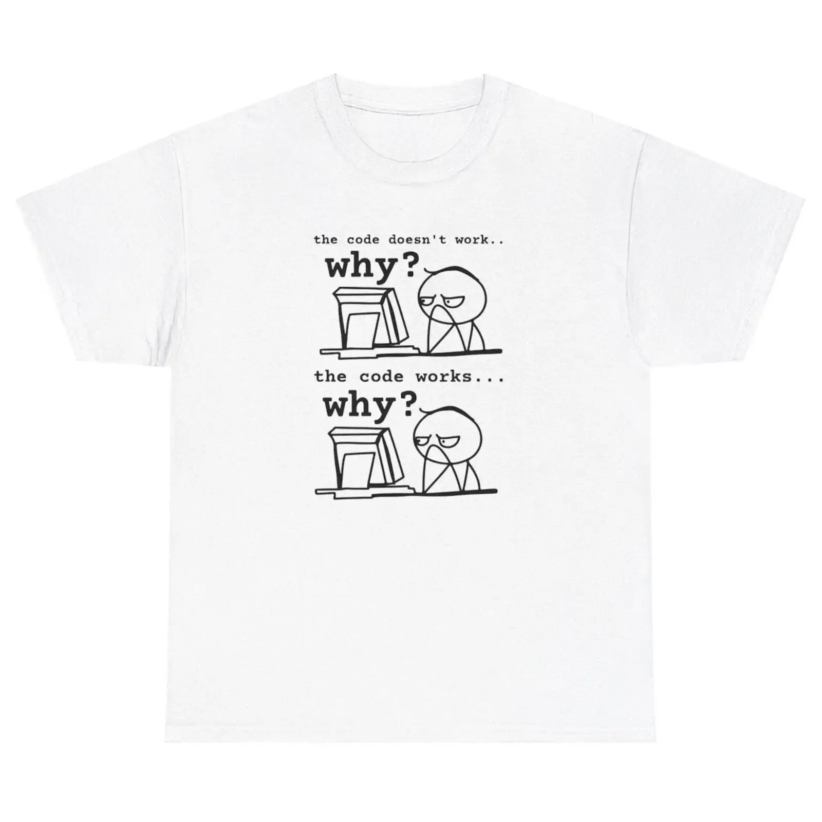 The Code Doesn't Work T Shirt Funny Ironic Computer Engineer Major  vintage Washed Casual Slightly Breathable designer clothes
