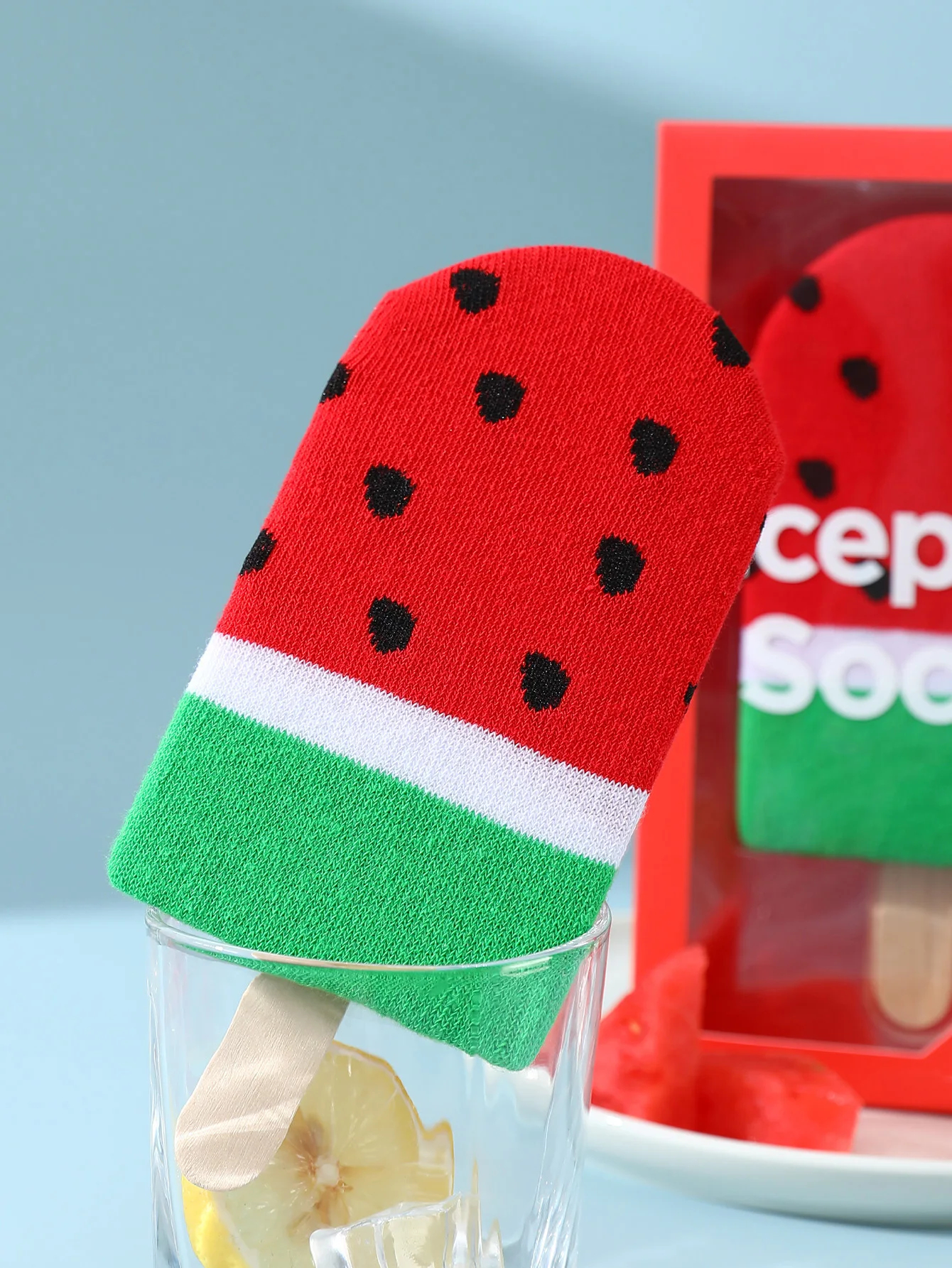 A pair of unique watermelon personalized patterns for men and women, gift socks for friends on Halloween, all season collection