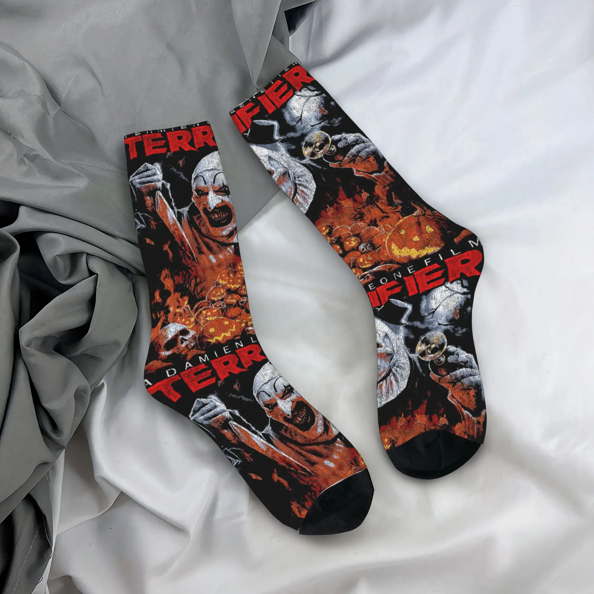 Unisex Men Socks Terrifier  Horror Movie Stockings Anti Skid Soft Socks Winter Vintage Design Outdoor Sports Socks