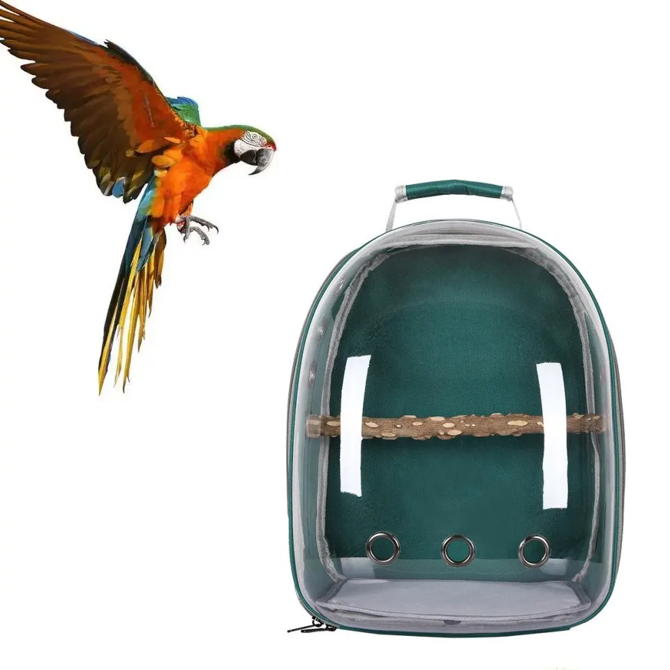 

High Quality Pet Carrier Bag Backpack Airline Approved Parrot Bags High Transparent Birds Travel Backpack Cage