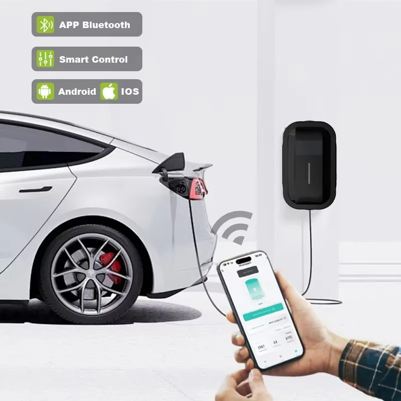 7KW AC EV Charger with LCD Display Over Temperature Protection EV Charging Station for Home Use
