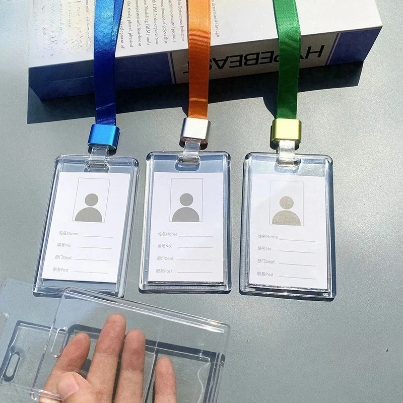 

Clear Employee Work Badge Holder with Lanyard Work ID Card Holder Access Card Case Student Bus Card Holder Cards Sleeve
