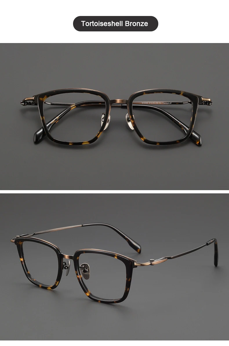 Luxury Brand Replica Acetate & Pure Titanium Glasses Large Size 155mm Big Face Ultra-light Eyeglass Unisex Ox Horn Grain Frame
