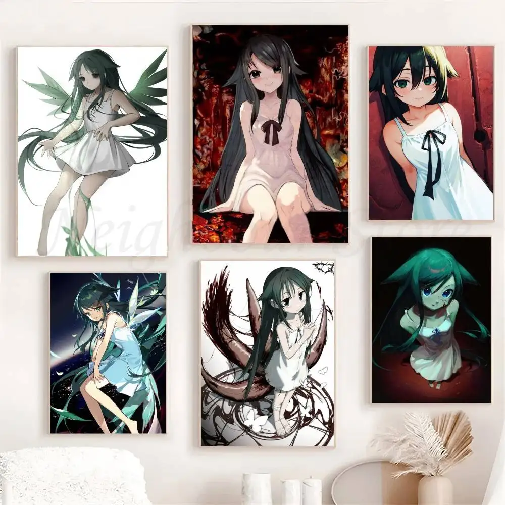 Horror Anime The Song Of Saya Posters Living Room Bar Cafe Quality Canvas Vintage Style Comics Painting Art Home Wall Decor