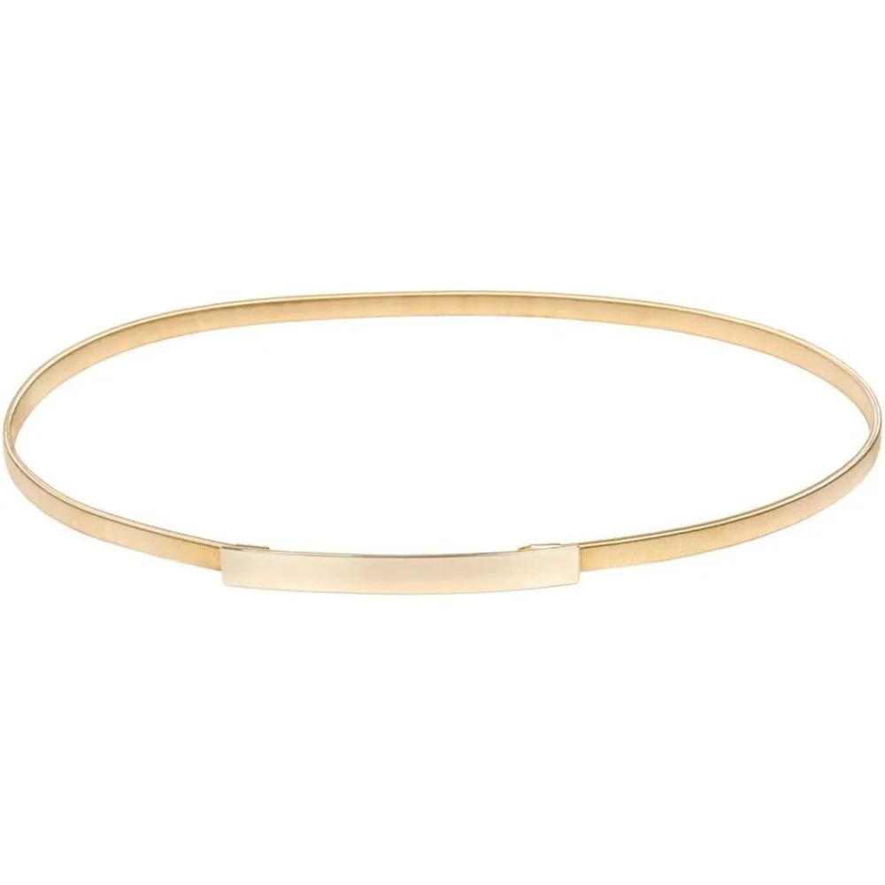 

Женский тонкий металлический пояс с завязками, золотой пояс, эластичный пояс