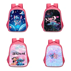 Cute anime couple Stitch Child Backpacks Girls Student Birthday Gift School Bags Camping Durable Rucksack