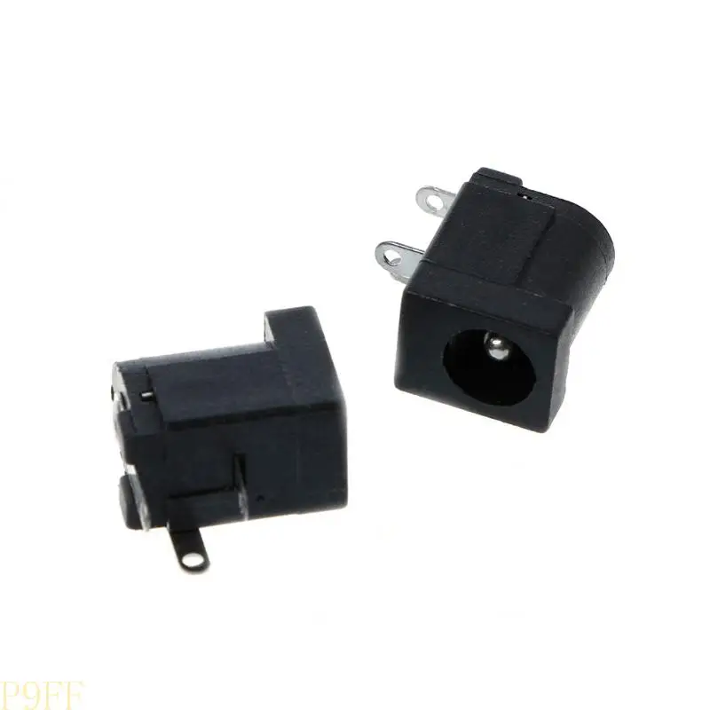 CS1W 5 PCS DC-005 Black para conector soquete potência 5.5x2.1mm PCB do tipo barril