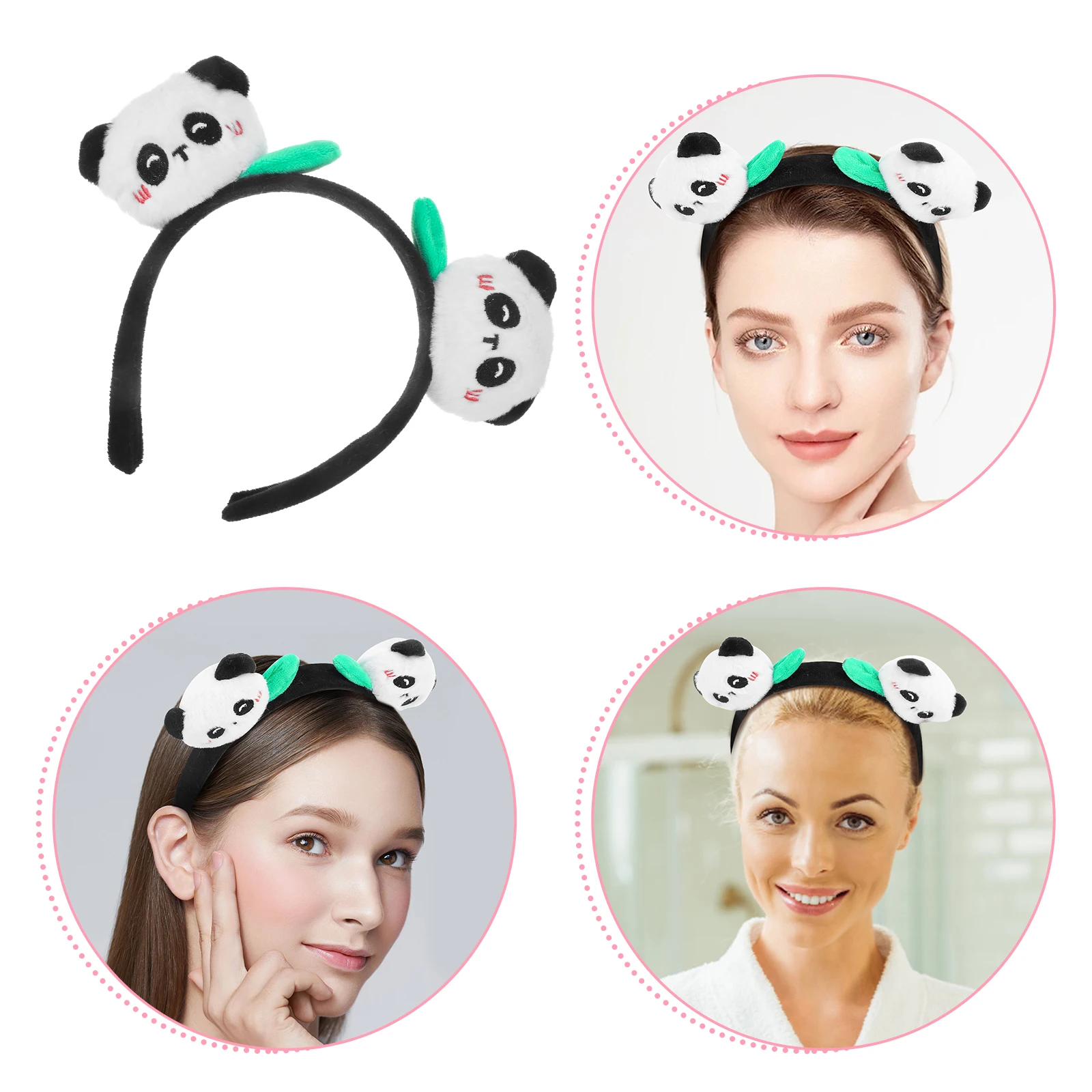 

Panda Headband Black Animal Hoop Cartoon Face Accessory Lightweight Comfortable Party Supplies Holiday Headband Panda Hair Piece