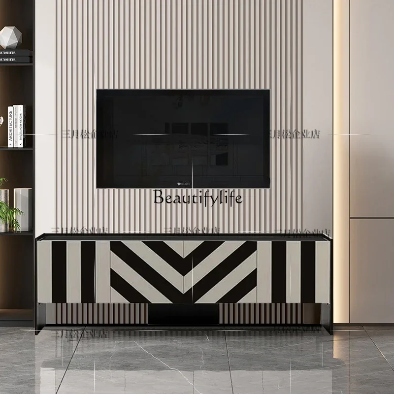 

02 Painted simple modern TV cabinet locker