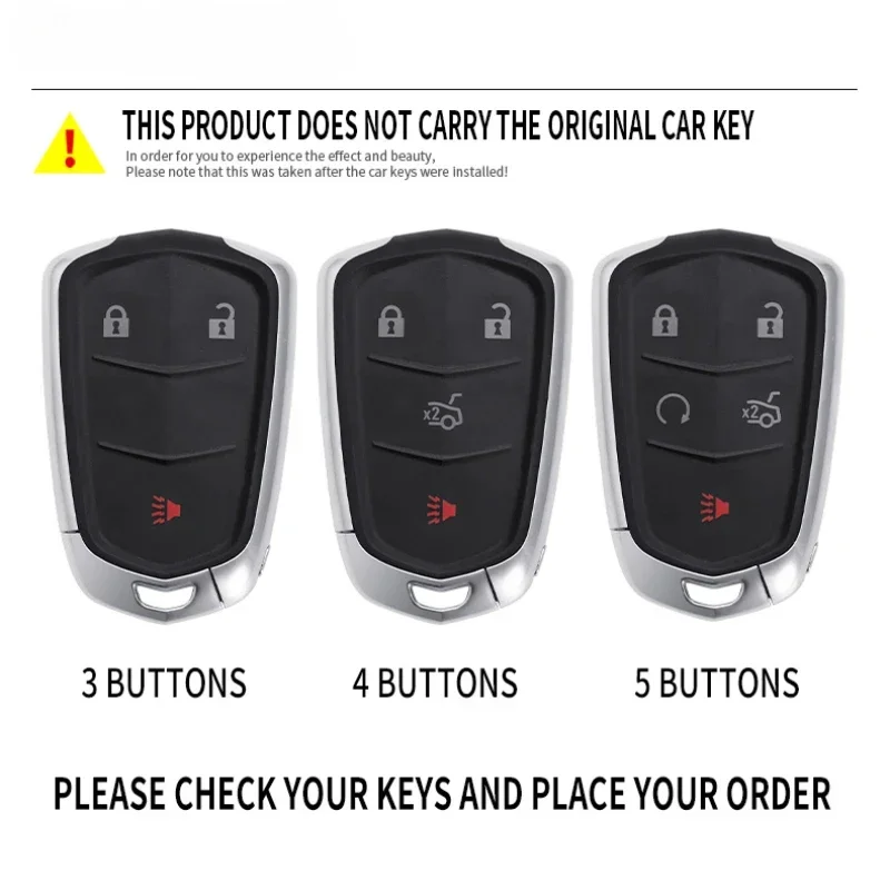Racing Style Metal Car Key Case Fob Cover for Cadillac Xt5 XTS CTS SRX ATSL XT4 CT6 ATS Escalade ESV DTS ELR STS 2014 - 2018