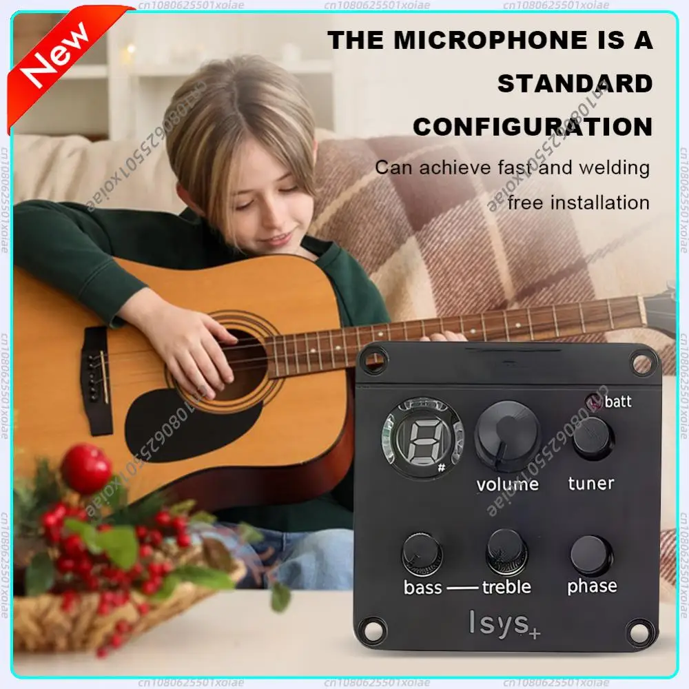 

Professional Guitar Pickup EQ Preamp for Fishman ISYS+ Compatible Folk Acoustic Guitar Equalizer System with Tuner