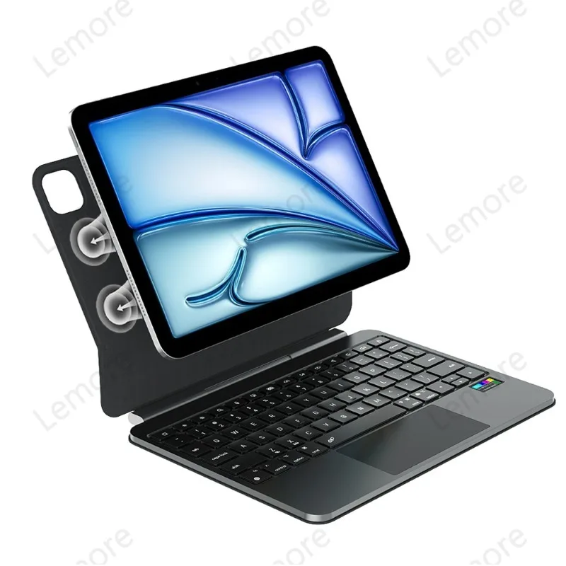 

Magic Keyboard with Battery Display for iPad Air 11 M4 M3 M2 11 inch Backlit Keyboard with Trackpad Multi-touch Folio Stand Case