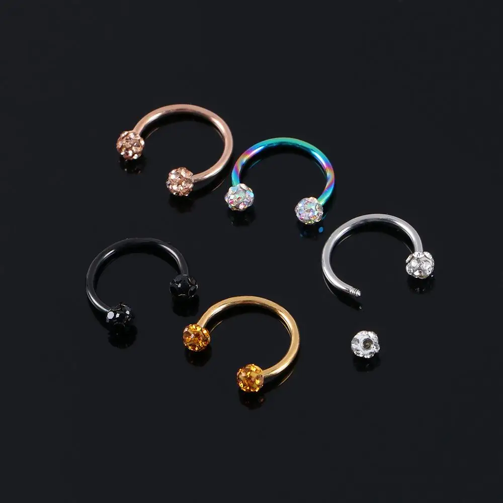 Bling Lip Piercing Retainer Diamond Gifts Earrings Men Stainless Steel Septum Rings Body Jewelry Piercing Nose Ring