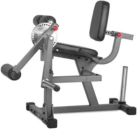 Seated Leg Extension and Curl Machine, Lower Body Adjustable Leg Exercise Machine, Weight Plate Loaded Leg Rotary Extension