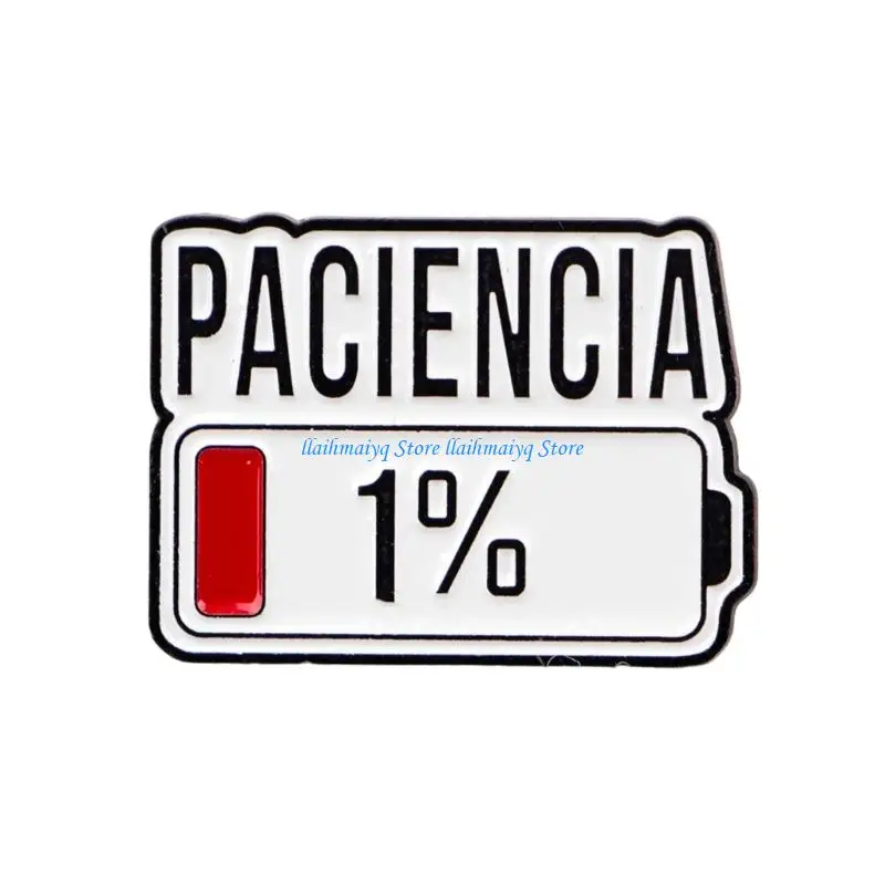 

573B Quirky 1 Percent Patience Cartoon Metal Pin Versatile Fashion Jewelry Gift