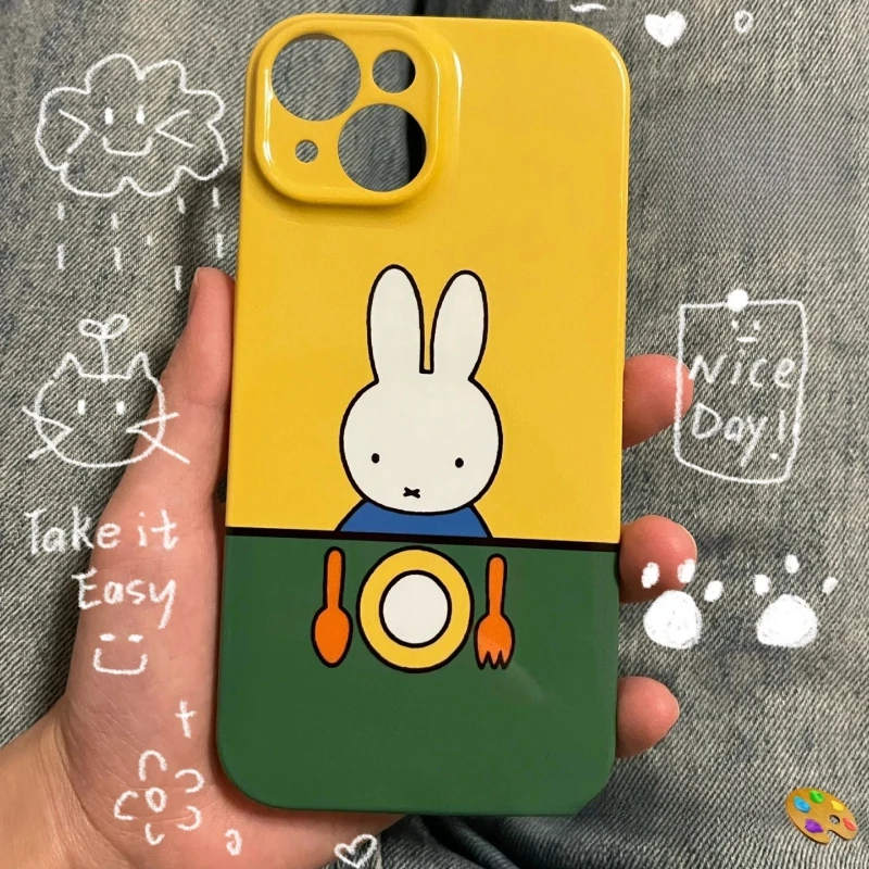 

Kawaii Miffy Doodle Painting Frame Cartoon Avatar All-inclusive Silicone Case Soft Phone Case iPhone 16 15 14 12 13 11 Pro Max