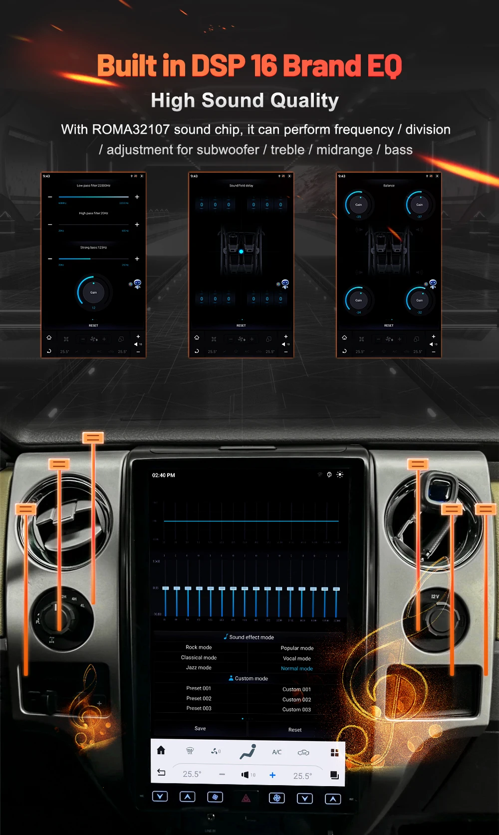 14,4 Zoll Android 13 128GB Für Ford F150 Raptor 2009-2014 Tesla-Stil Auto GPS-Navigation Multimedia-Player Radio-Kassetten-Headunit – Detail 22
