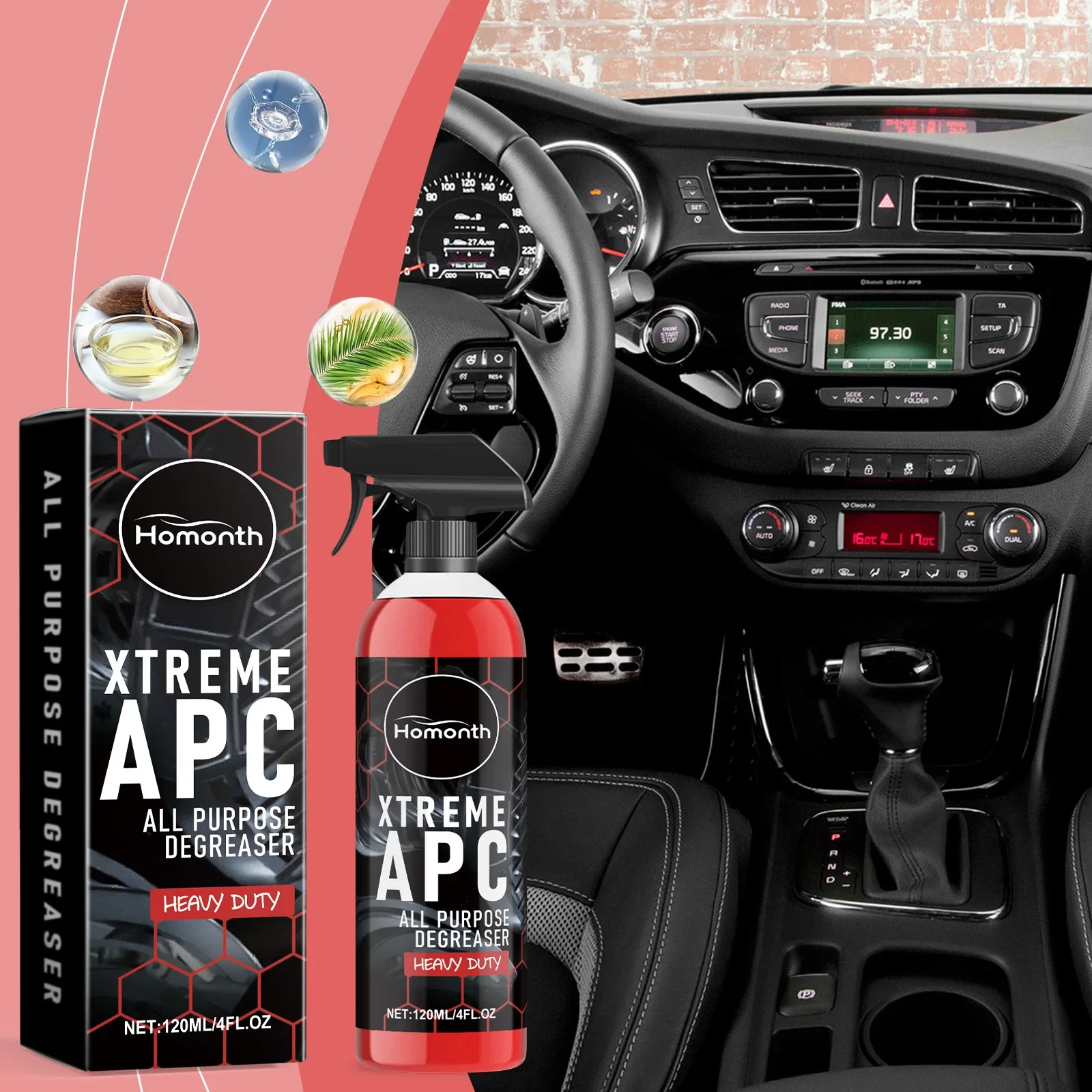 Multi-Purpose Car Cleaner Remove Stains For Fabric Seats Steering Wheels Tires Exterior & Interior Car Body Deep Decontamination Universal Auto Interior Exterior Cleaning Maintenance Solution Overseas Warehouse Delivery
