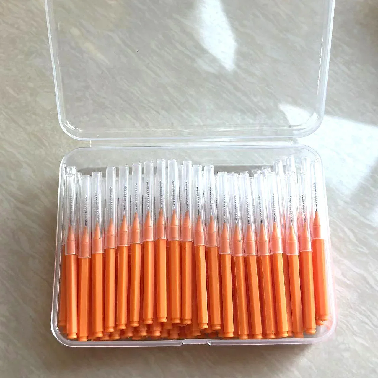 100/200 Stuks Doos Rager 0.6-1.5Mm Reiniging Tussen Tanden Mondverzorging Orthodontische I Vorm Tandzijde I-type push pull