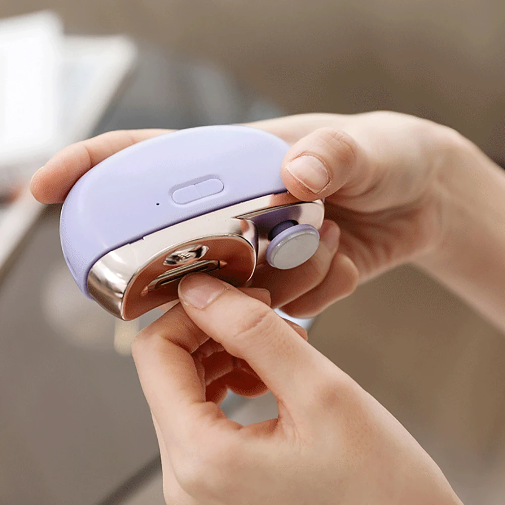 

2 In 1 Electric Nail Clipper Grinding Polishing with Light Automatic Nail Trimmer Rechargeable Nail Cutter Manicure Baby Adult