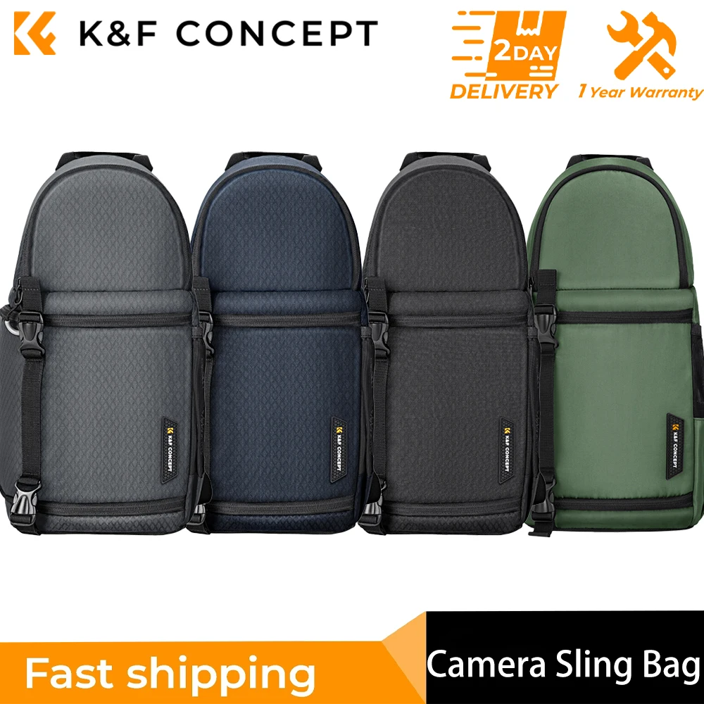 Torba fotograficzna K&F CONCEPT, wodoodporna torba na ramię, plecak typu sling na aparat, futerał na aparat DSLR/SLR, torby fotograficzne.