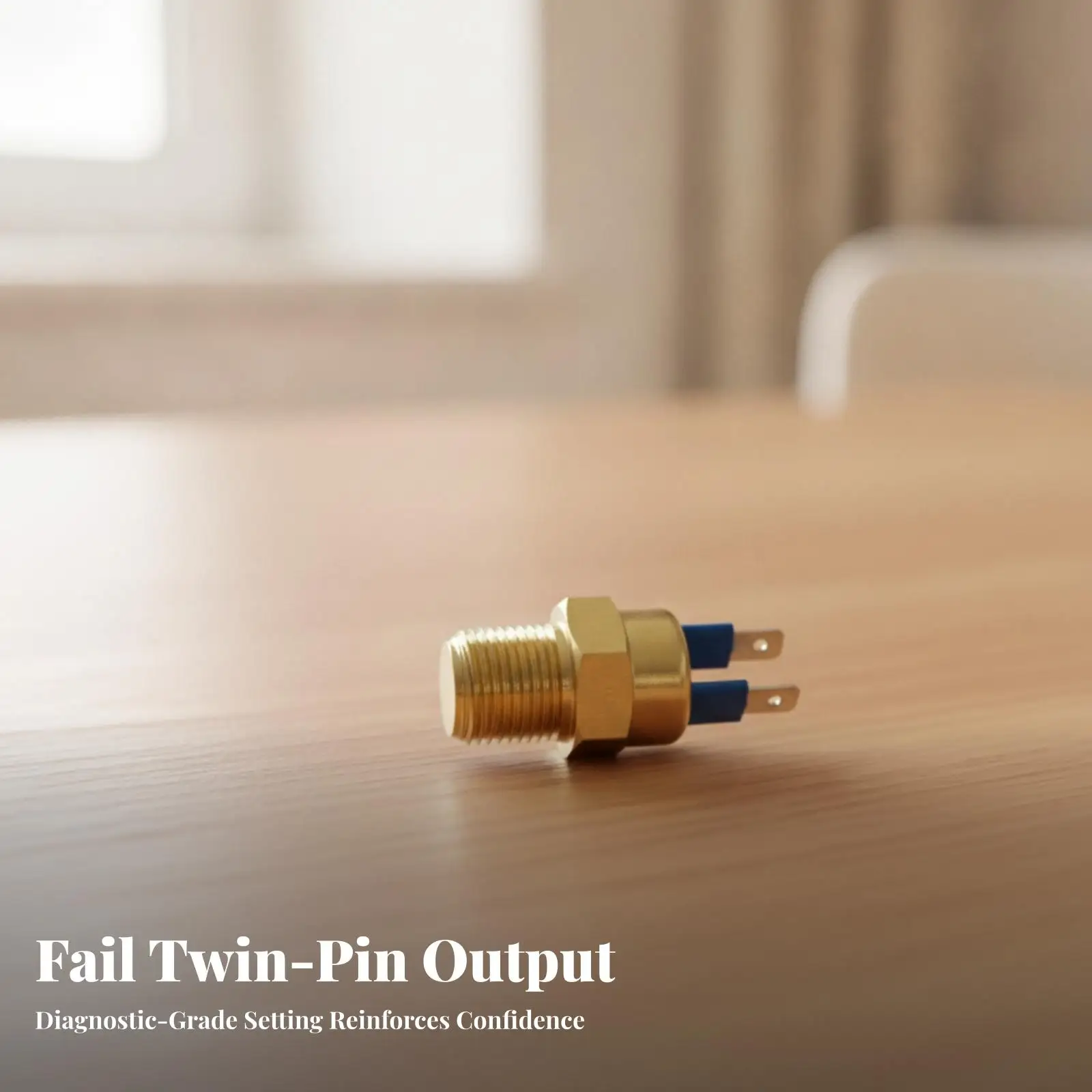 Brass Engine Water Temp Alarm Sender for MTU E312D2 320D2 Twin Flat Terminal Gold Finish Sensor