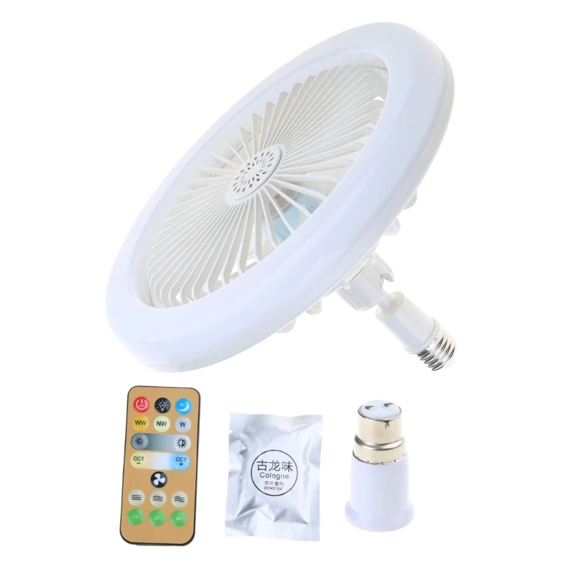 스마트 천장 팬용 LED 램프 원격 제어 기능이 있는 전동 팬 B22 ~ E27 조명 변환기 어댑터 3단 조절 가능