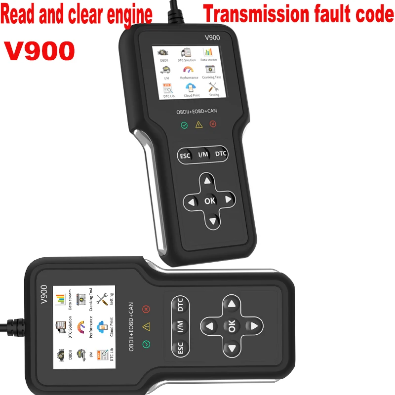 

V900 Многофункциональный OBD2 считыватель кодов неисправностей двигателя автомобиля и четкая диагностика OBD II EOBD CAN для чтения и ремонта неисправностей диагностический инструмент