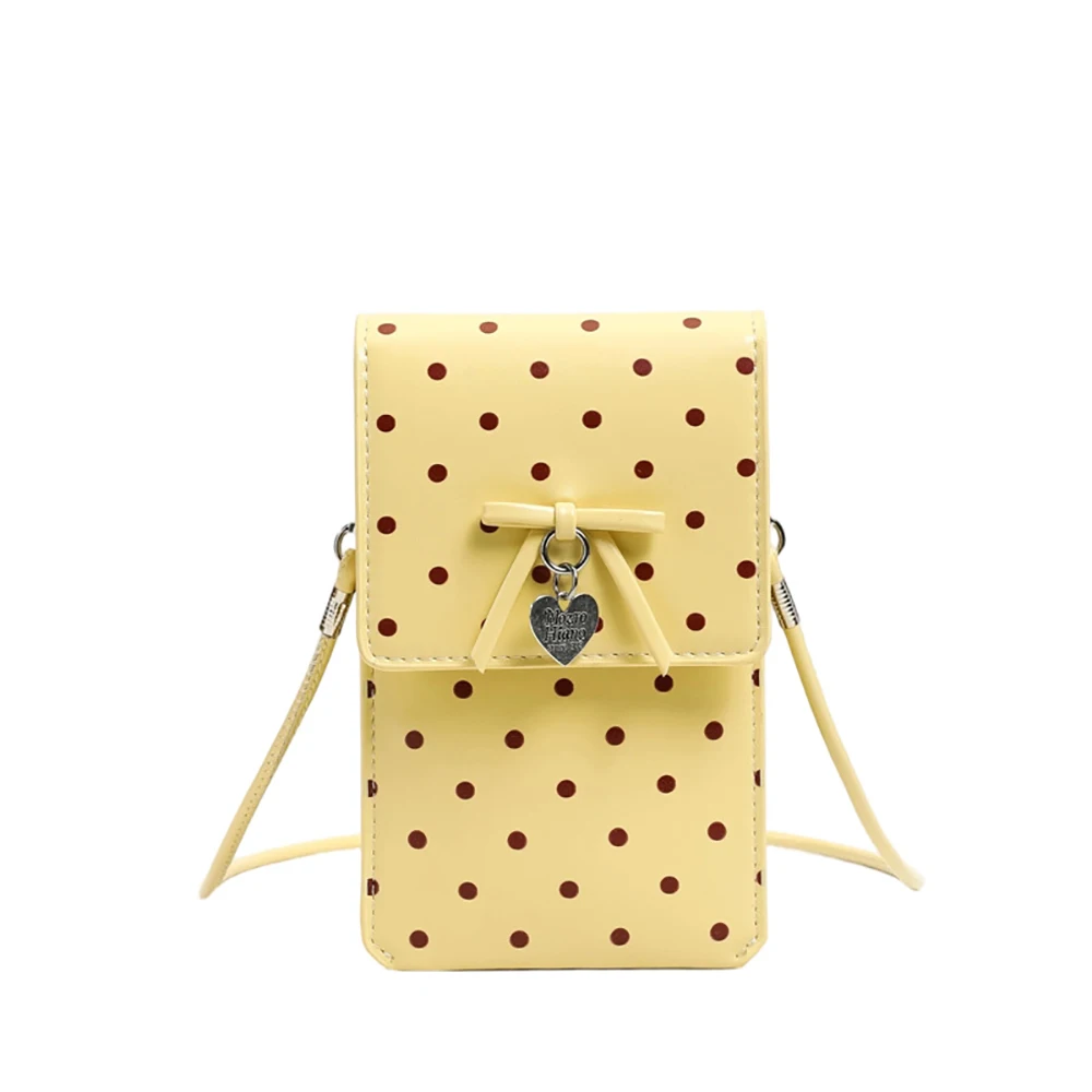 Mini Rectangle Phone Crossbody Bag Women's Korean Ins Bolka Dots Bow Cute Portable Shoulder Bags Casual Versatile Messenger Bags