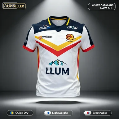 2026 England 3D-Druck Catalans Rugby-Trikot Herren Britisches Rugby Freizeit Schnelltrocknendes Trainings-Kurzarm-T-Shirt Eltern-Kind – Detail 2