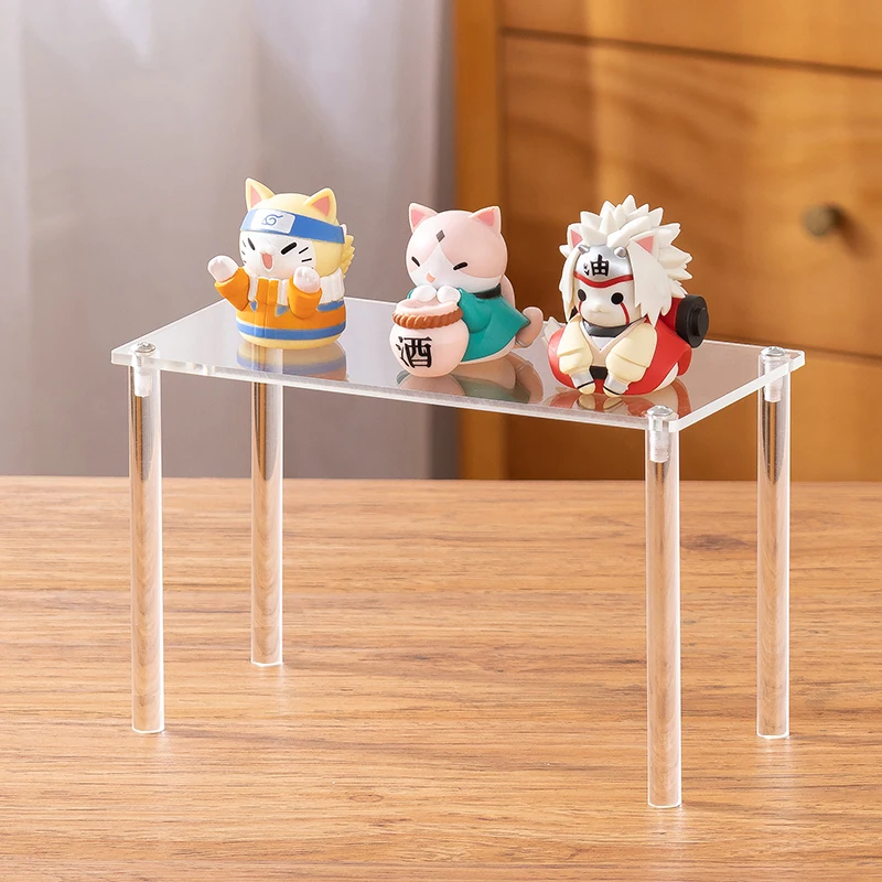 Single-Layer Transparent Acrylic Display Stand Desktop Storage Rack Supermarket Product Display Shelf, 5/10/15/20 cm Height