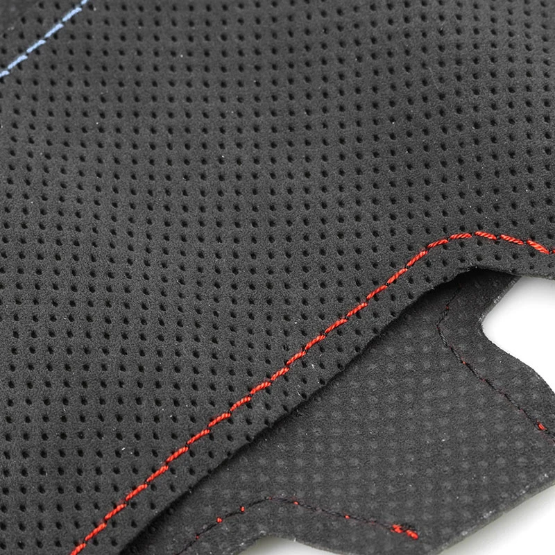 Car Steering Wheel Cover Trim For BMW 3 5 Series E46 E39 X5 E53 2000 2001 2002 2003 Z3 E36 1.2mm Suede Leather w/ red blue line