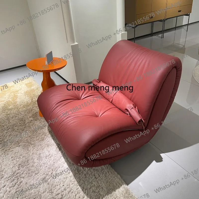 

Кожаное кресло-шезлонг, одноместное поворотное кресло-диван для гостиной, для деловых переговоров, универсальное, минималистичное, современное.