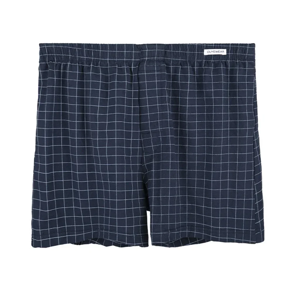 Mens Oversized Cotton Plaid Sleep Breathable Arrow Pants Plaid Underwearss Sport Loose Shorts Bottoms Male Shorts