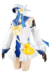 Cosplay Outfit Genshin Impact Costume Barbara Swimsuit Cosplay Hoodie Cloak Cape Shorts Suit Hat Full Set