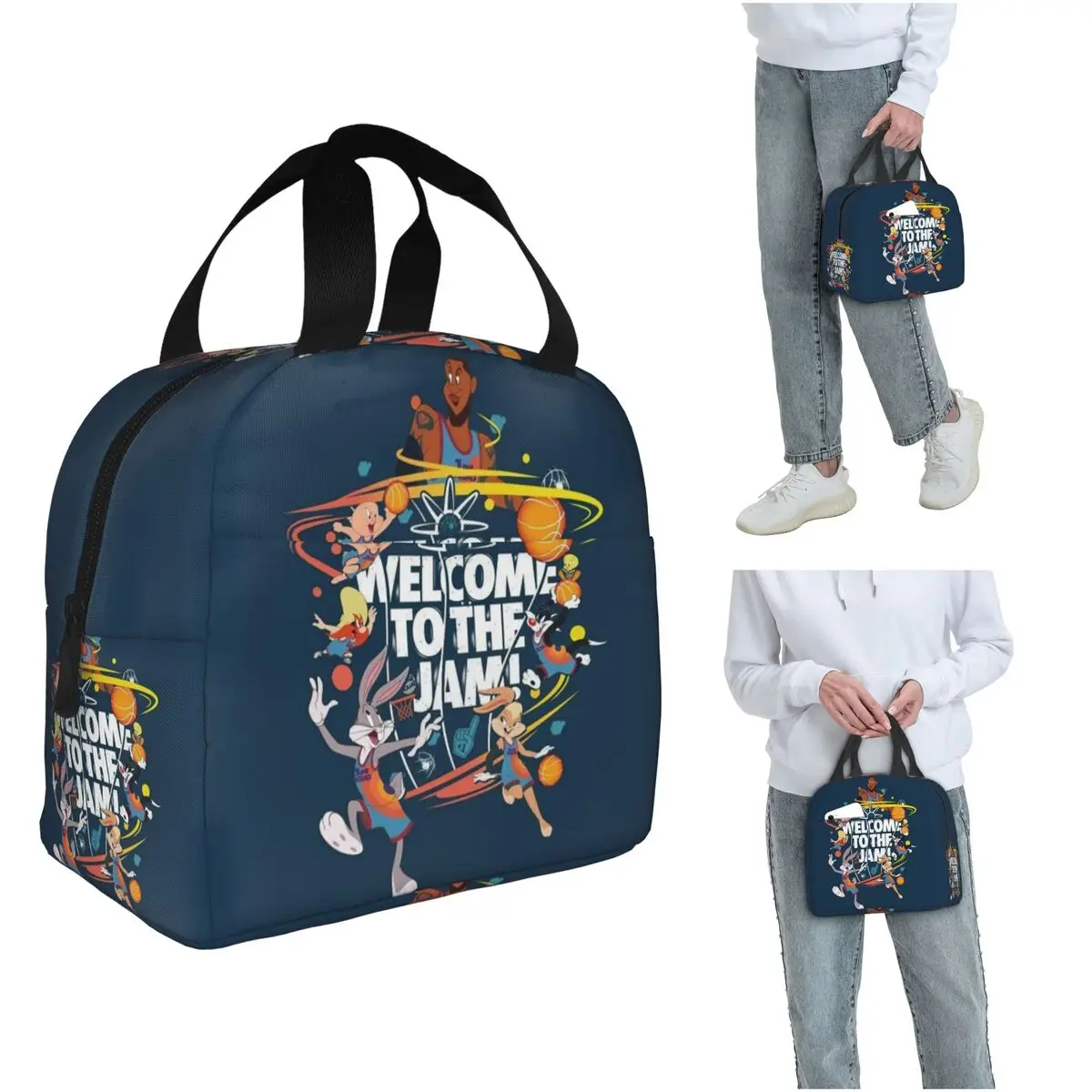 

Space Jam Bad Puddy Insulated Lunch Bag for Women Office Cooler Thermal Food Box Tote Leakproof Lunch Boxes Container