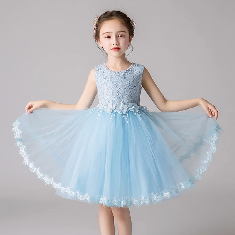 Girls\' Dresses New In Weddings Party Flower Children Evening Elegant Lilac Dress 3 5 7 to 11 12 Years Baby Girly Clothes Costume