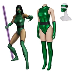 Game Mortal Kombat Jade Cosplay Costumes Green Jumpsuit With Gloves And Socks Full Set Halloween Jade Sexy Battle Suit Costume
