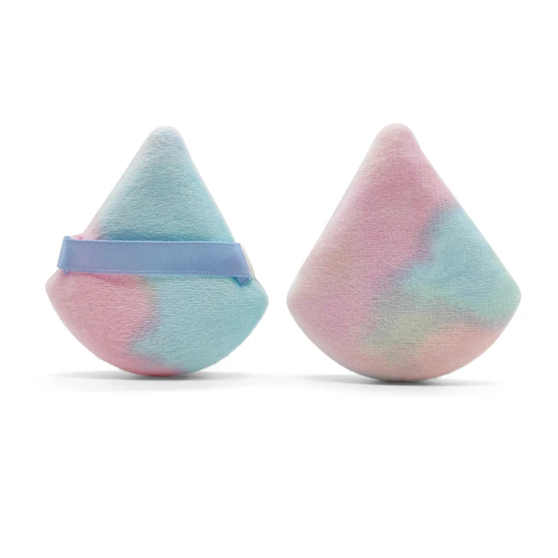 3Pcs Triangle Velvet Powder Puff Flowers Mini Face Makeup Sponge Cosmetics Soft Cotton Face Powder Puff Washable Lightweight