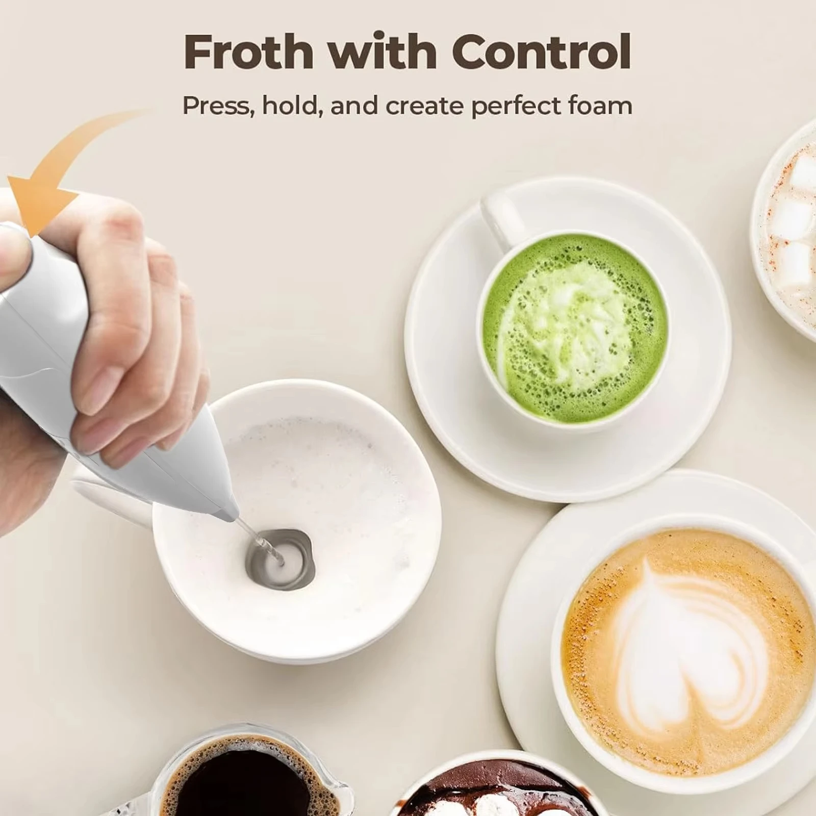 Electric milk bubbler battery AA high-speed milk foam machine coffee mixer electric mixer egg beater hot cooking tools