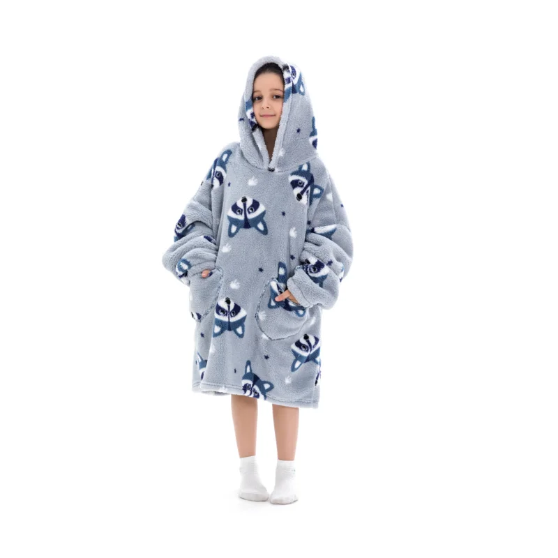 2025 جديد المتضخم شو القطيفة بطانية دافئة لفصل الشتاء دافئ هوديي للبالغين والأطفال الصغار هدايا عيد الميلاد الهالوين ★ ★ ★ ★