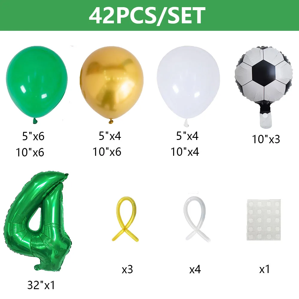 42 قطعة بالونات كرة القدم مجموعة 32 بوصة الأخضر 0-9 عدد كرة القدم احباط بالون كرة القدم المستديرة Globos لاستحمام الطفل الصبي حفلة عيد ميلاد