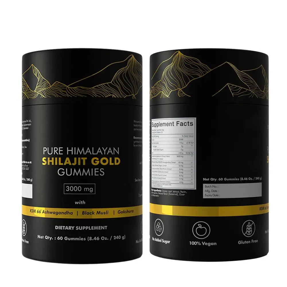 BIYODE 100% Pure Himalayan Shilajit Gold Gummies Soft Candy Honey Body Supplement Help With Muscle Recovery Reduce Fatigue Boost