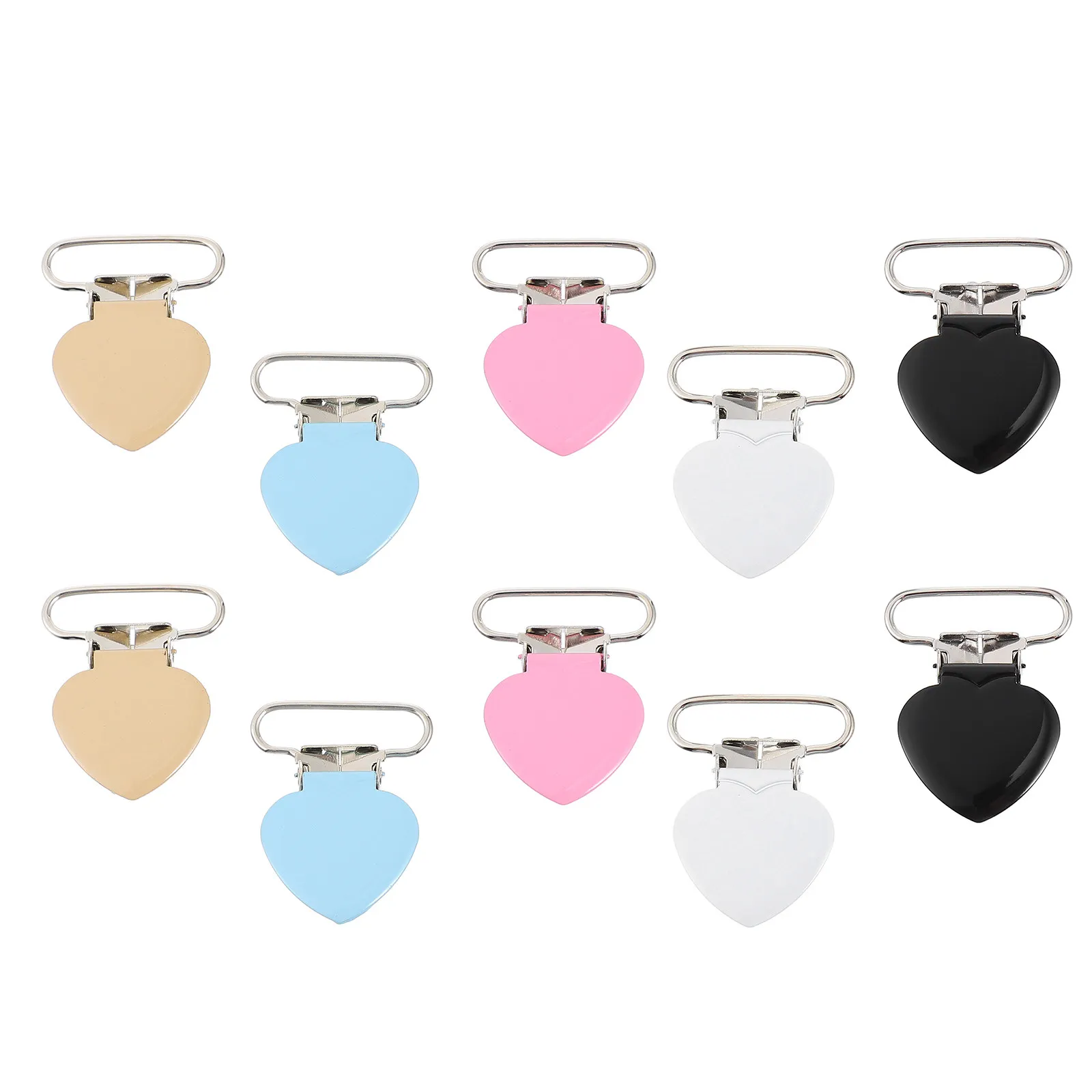 10Pcs Sturdy Iron Pacifier Clips Baby Suspension Clips Travel Use Pacifier Chain Accessories Creative Teether Holders