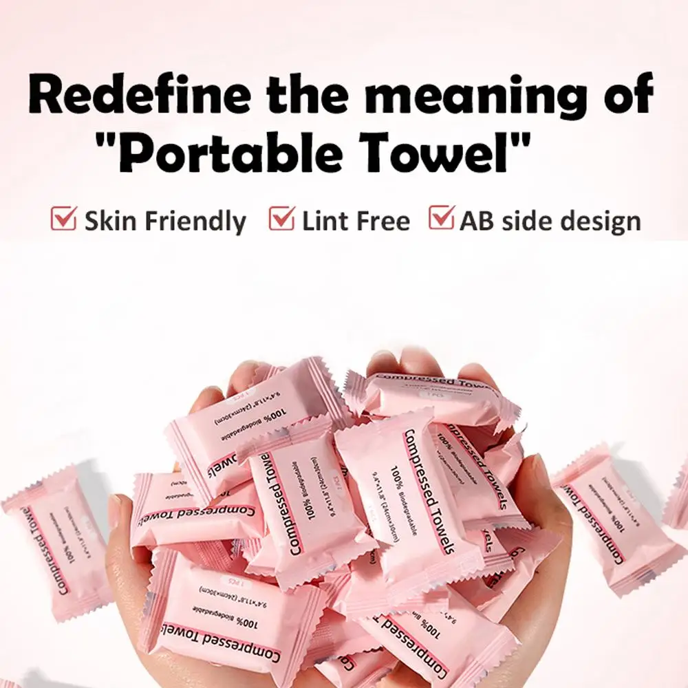 Lençóis de toalha comprimida Toalhas faciais descartáveis para viagens, camping e caminhadas 1 pacote de 30 unidades tamanho 9,4" x 11,8"